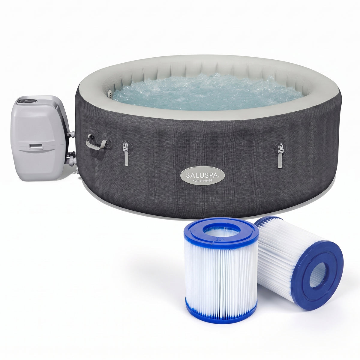 SaluSpa Hot Springs AirJet 2-4 Person Inflatable Hot Tub with Type IV Filter Cartridge 2-Pack