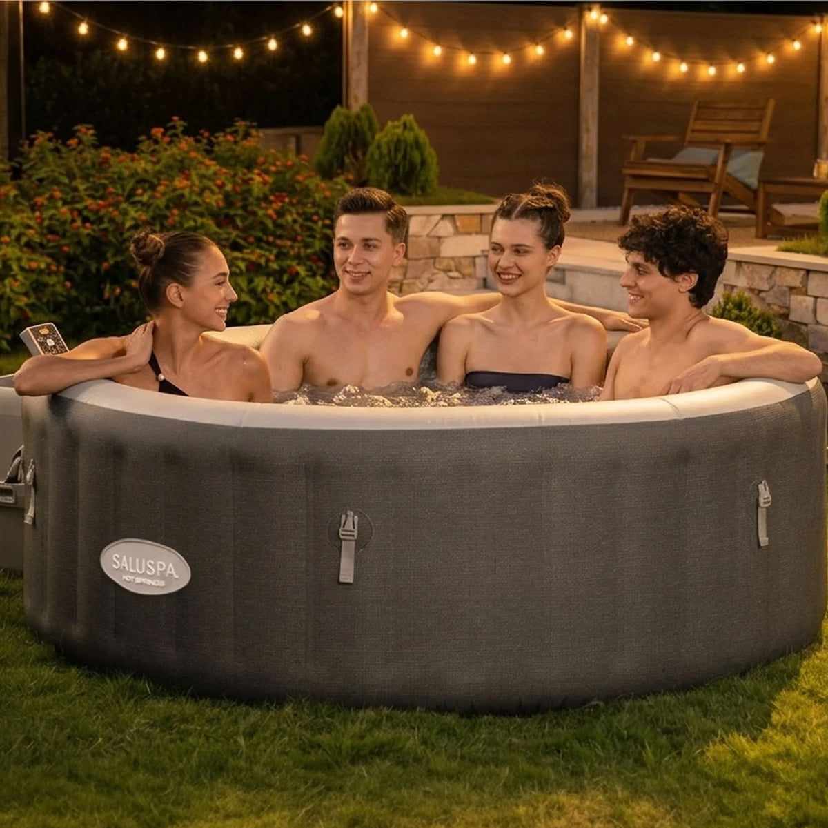 SaluSpa Hot Springs AirJet 2-4 Person Inflatable Hot Tub with Type IV Filter Cartridge 2-Pack