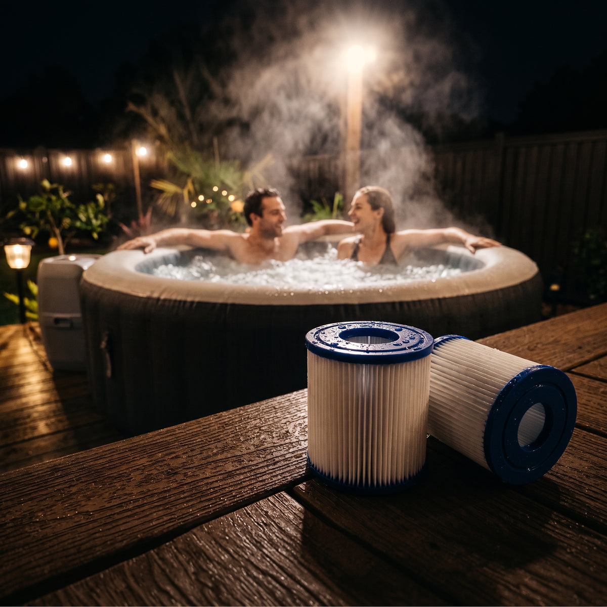 SaluSpa Hot Springs AirJet 2-4 Person Inflatable Hot Tub with Type IV Filter Cartridge 2-Pack