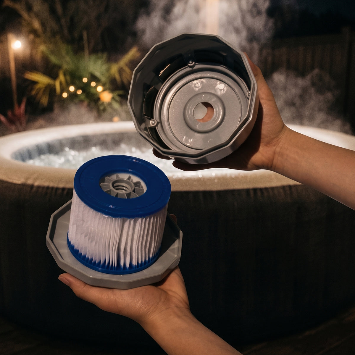SaluSpa Hot Springs AirJet 2-4 Person Inflatable Hot Tub with Type IV Filter Cartridge 2-Pack