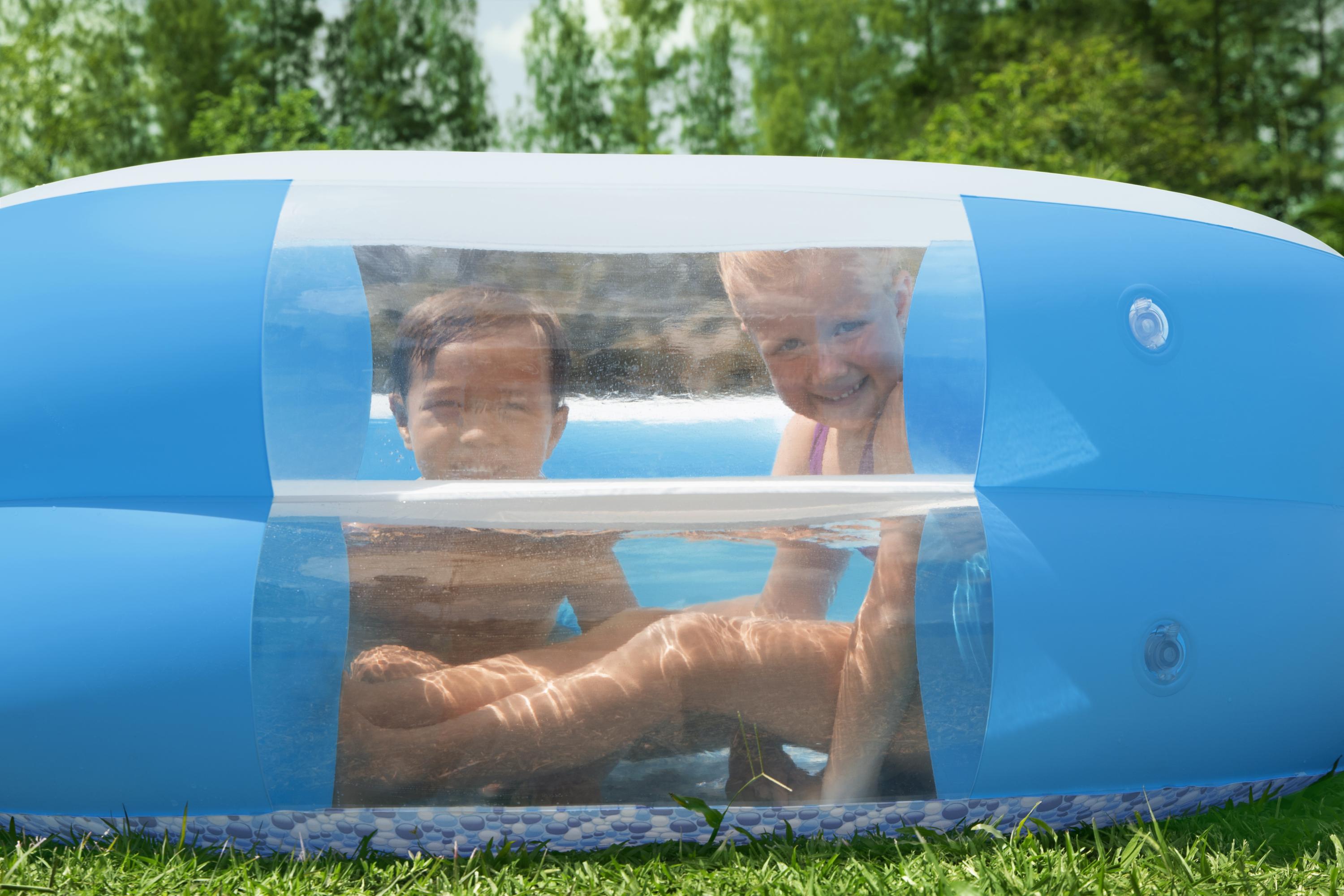 Piscina familiar inflable H2OGO! Splashview de 2,4 m con ventana transparente