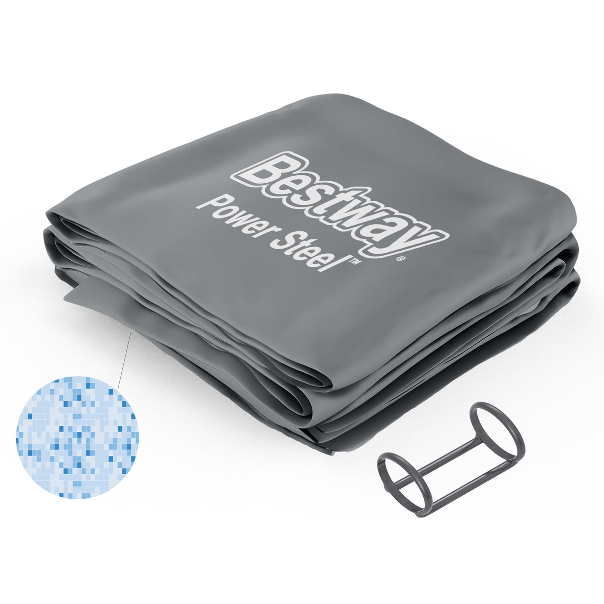 Power Steel 16' x 48" Round Above Ground Pool Liner Replacement, Gray