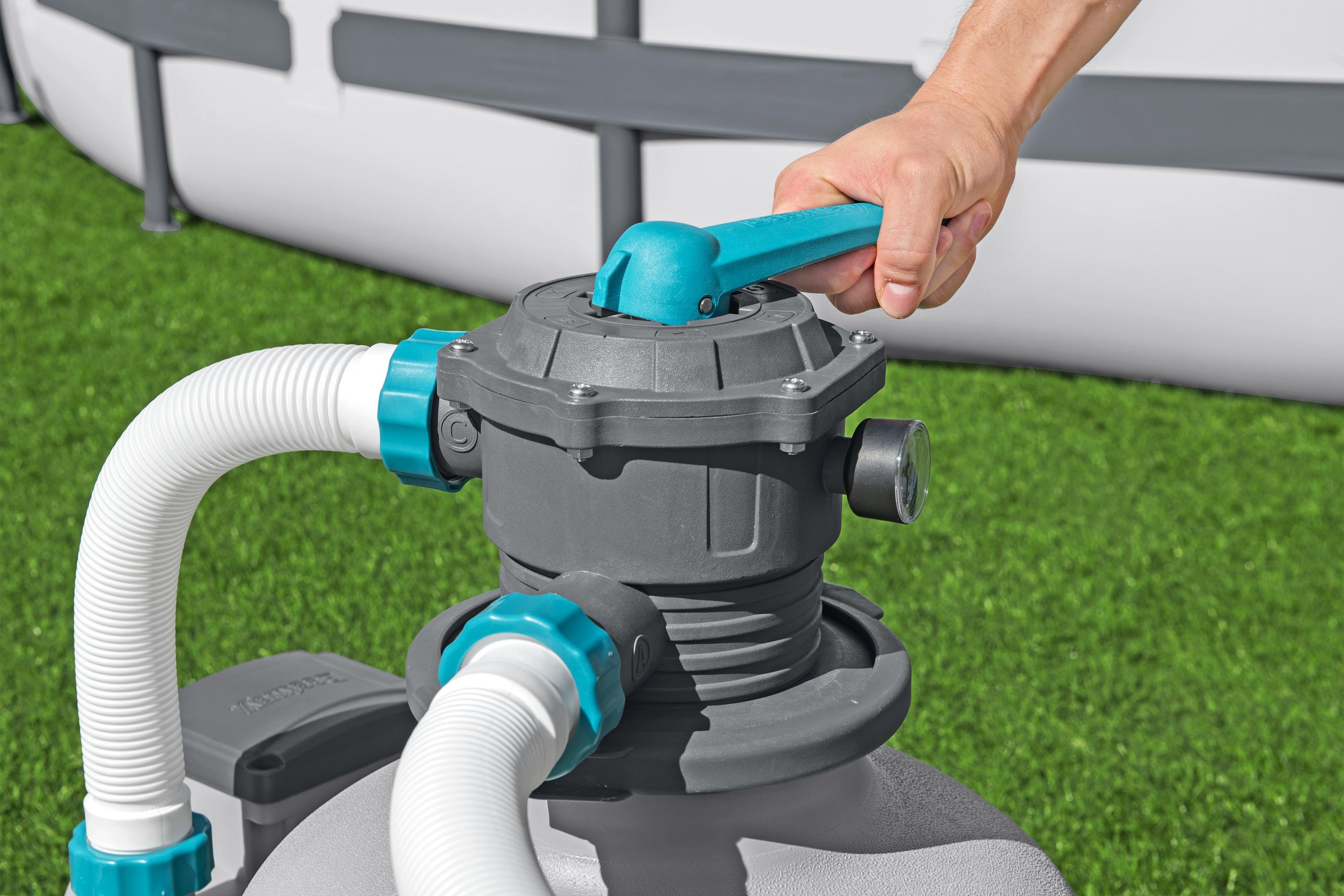 Bomba de filtro de arena Bestway para piscinas elevadas de 3000 galones