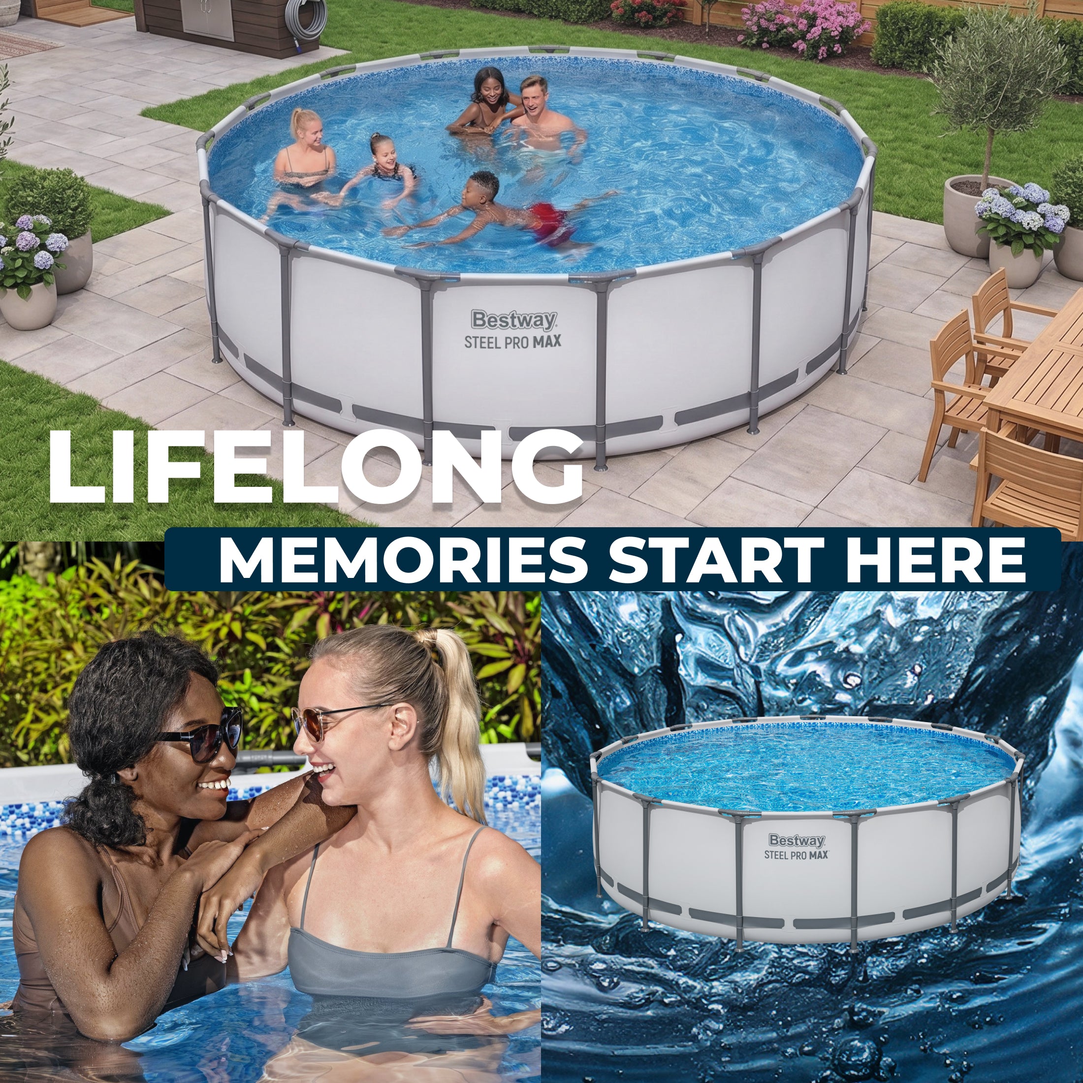 Ensemble de piscine hors sol Bestway Steel Pro MAX 15 pi x 48 po