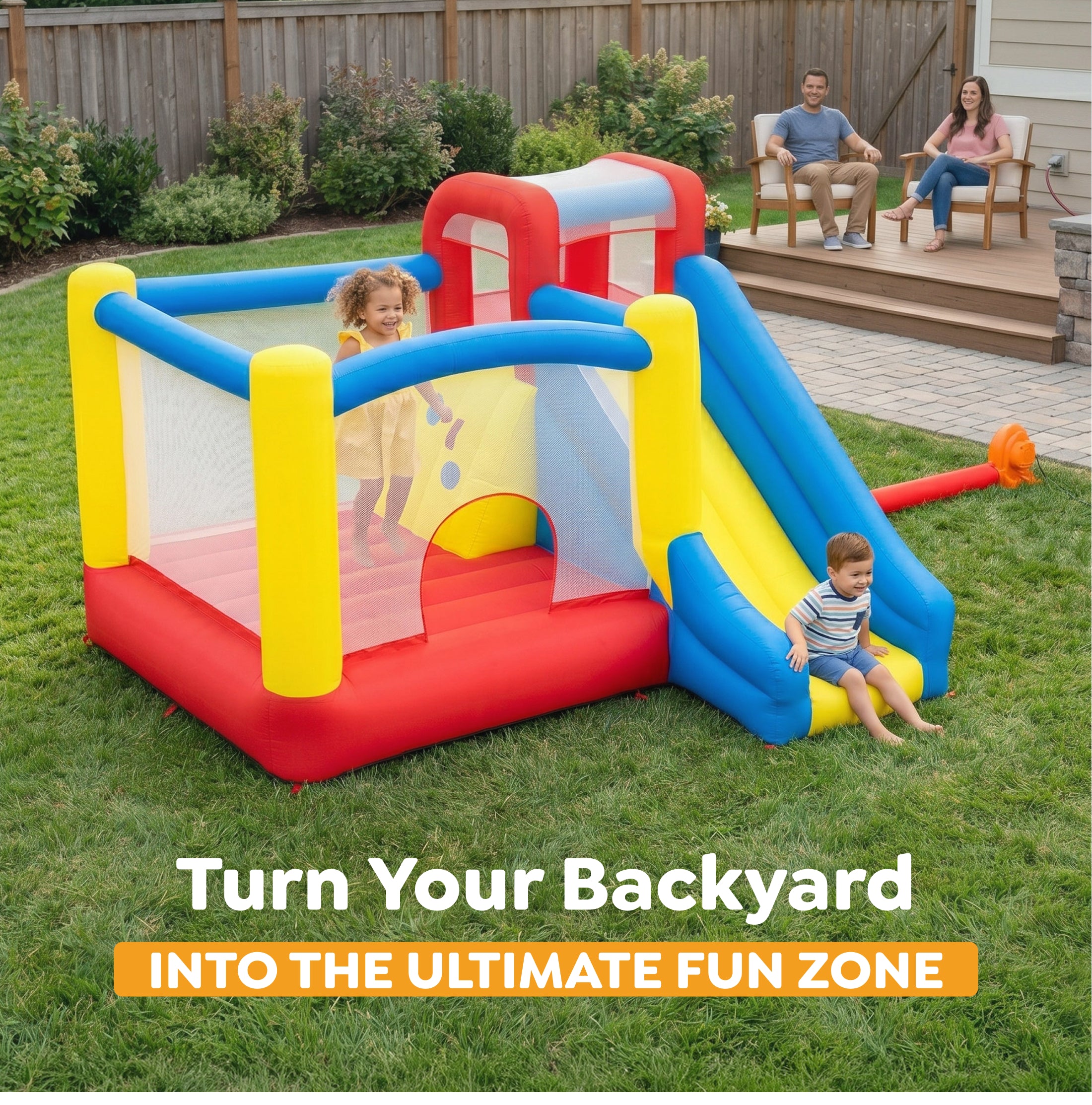 H2OGO! Slidetastic Kids Inflatable Mega Bounce Park