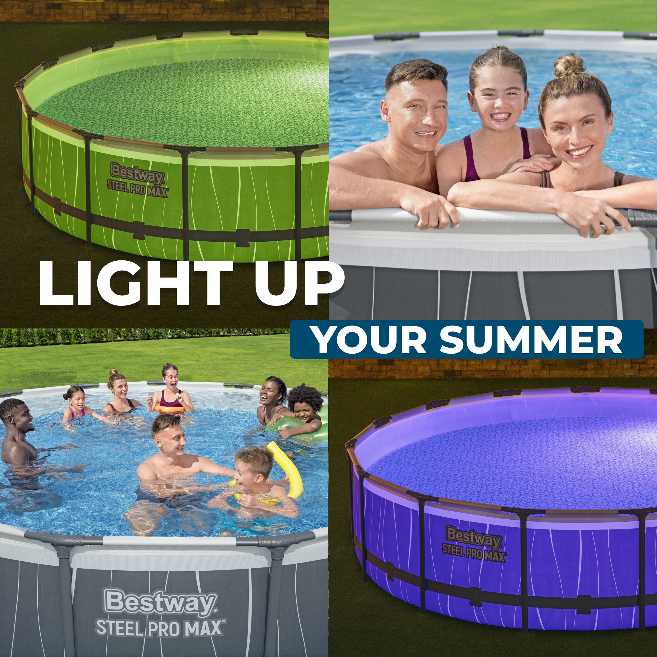 Piscine hors sol ronde Bestway Steel Pro MAX 15 pi x 42 po avec éclairage LED