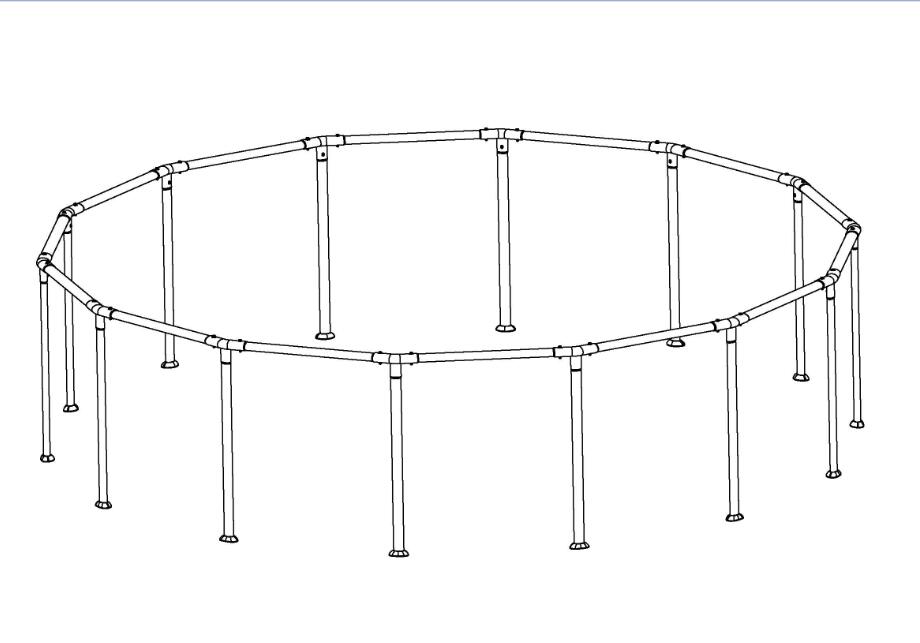 Steel Pro MAX 14' x 42" & 14' x 48" Above Ground Round Pool Frame Set Replacement, Gray (Pins, Pin Gaskets, Footings and T-Connectors)