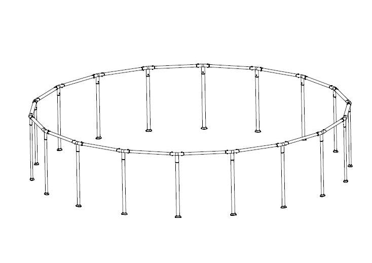Coleman Power Steel 18' x 48" Above Ground Round Pool Frame Set Replacement, Brown (Top Rails and Vertical Legs)