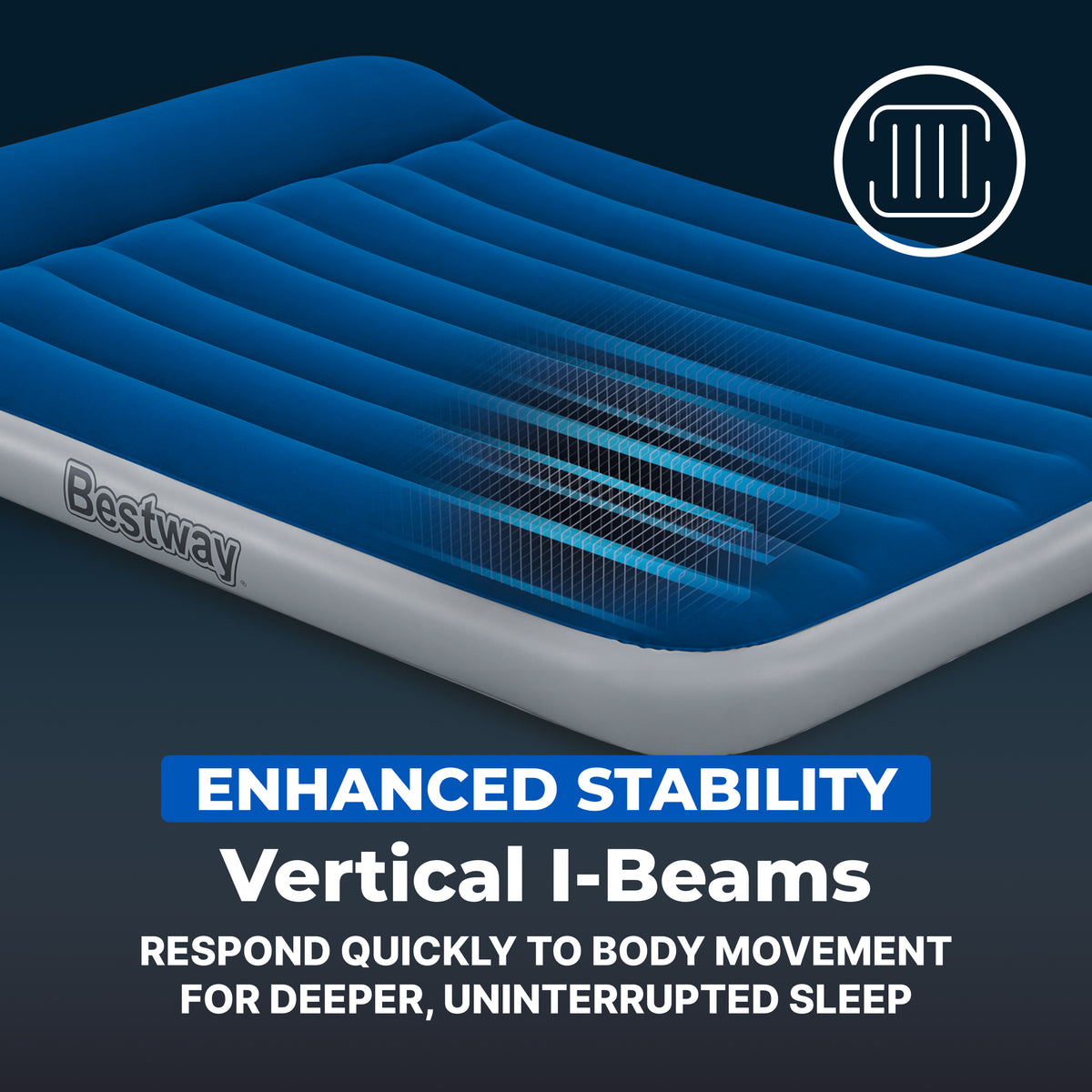 Bestway SleepSupport Air Mattress Full 12” with Built-in AC Pump