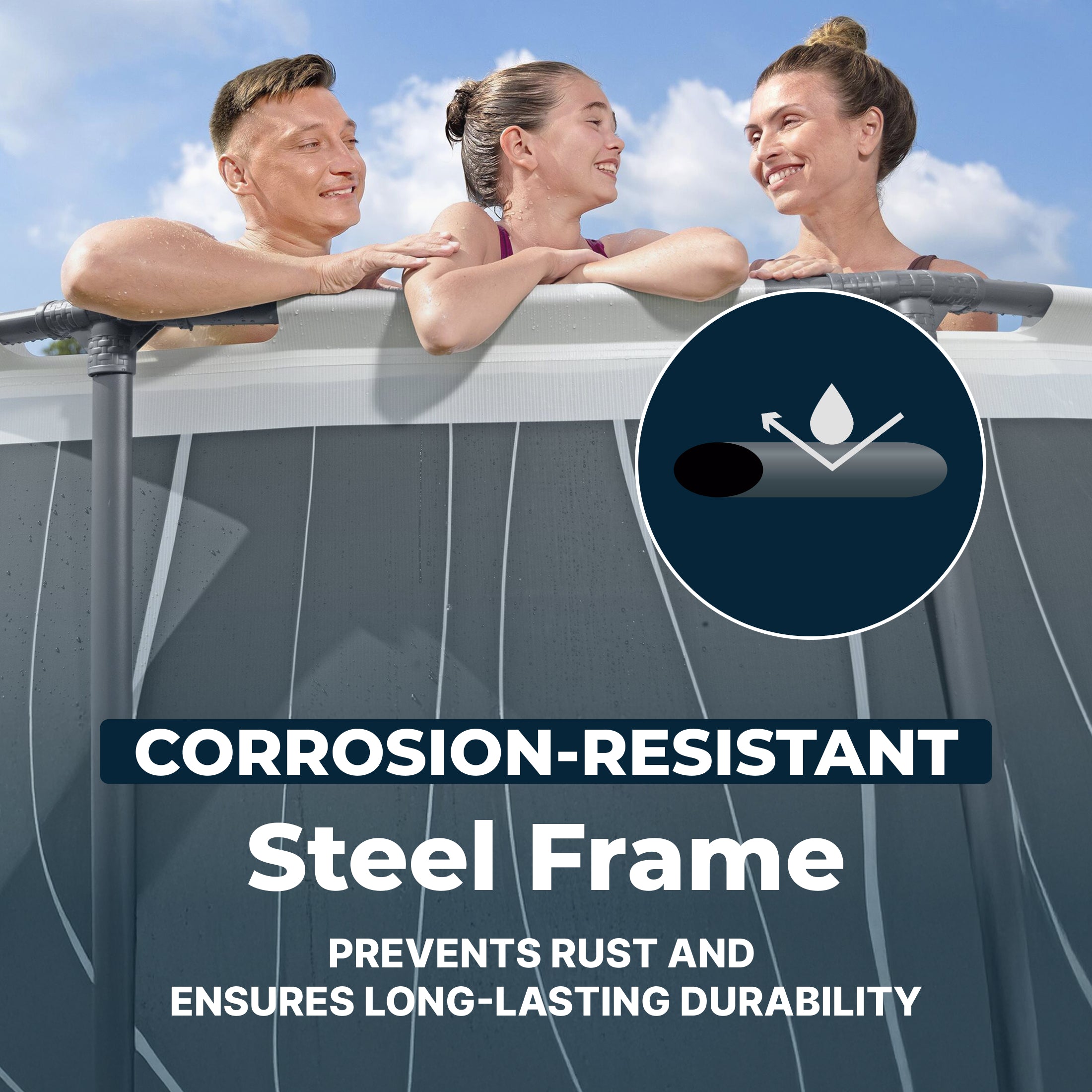 Piscine hors sol ronde Bestway Steel Pro MAX 15 pi x 42 po avec éclairage LED