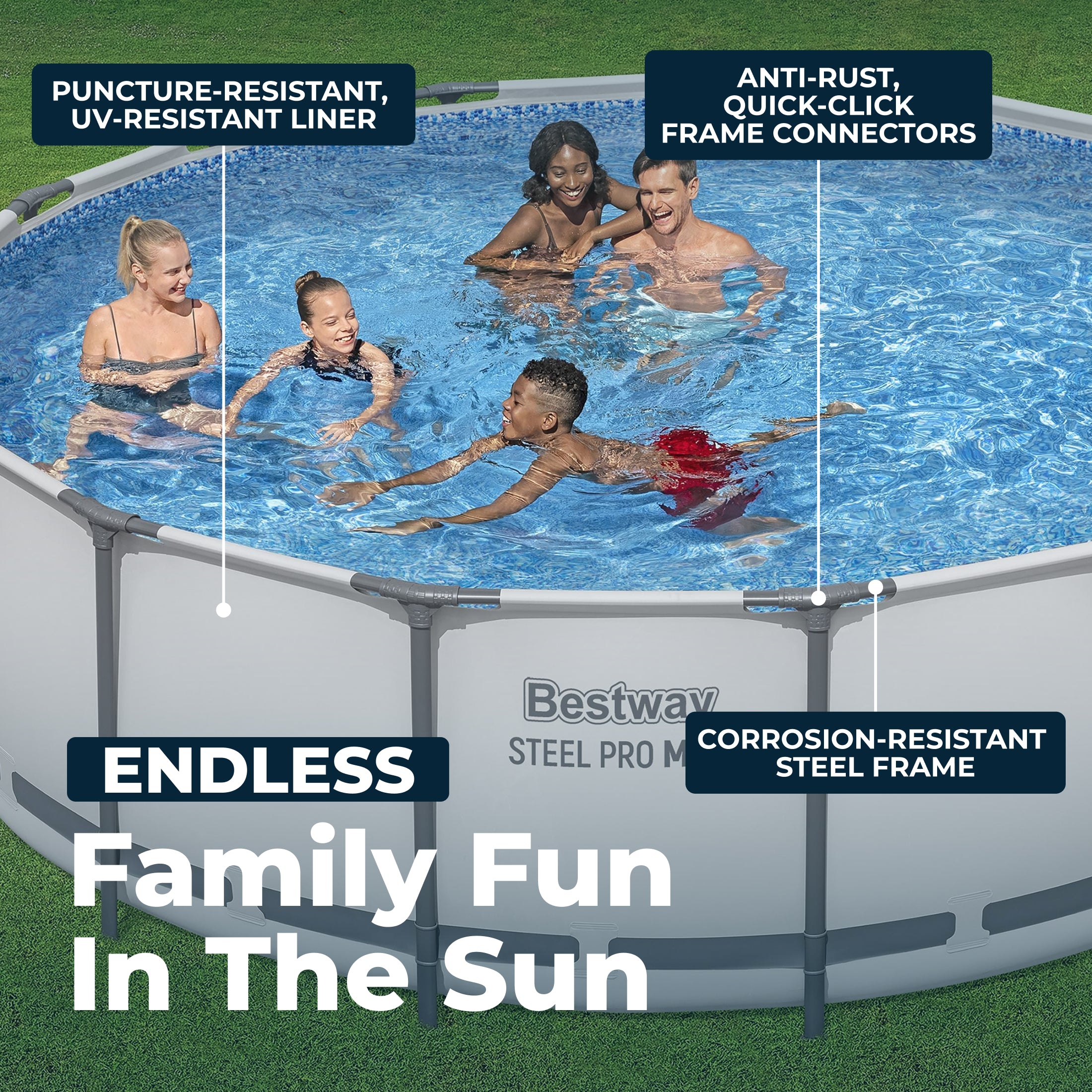Ensemble de piscine hors sol Bestway Steel Pro MAX 15 pi x 48 po