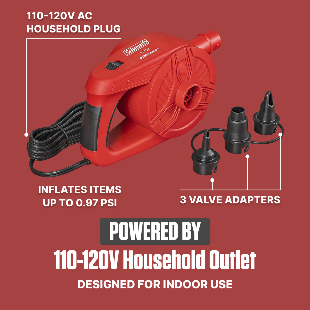 Coleman EasyFlate 120V AC Electric Air Pump
