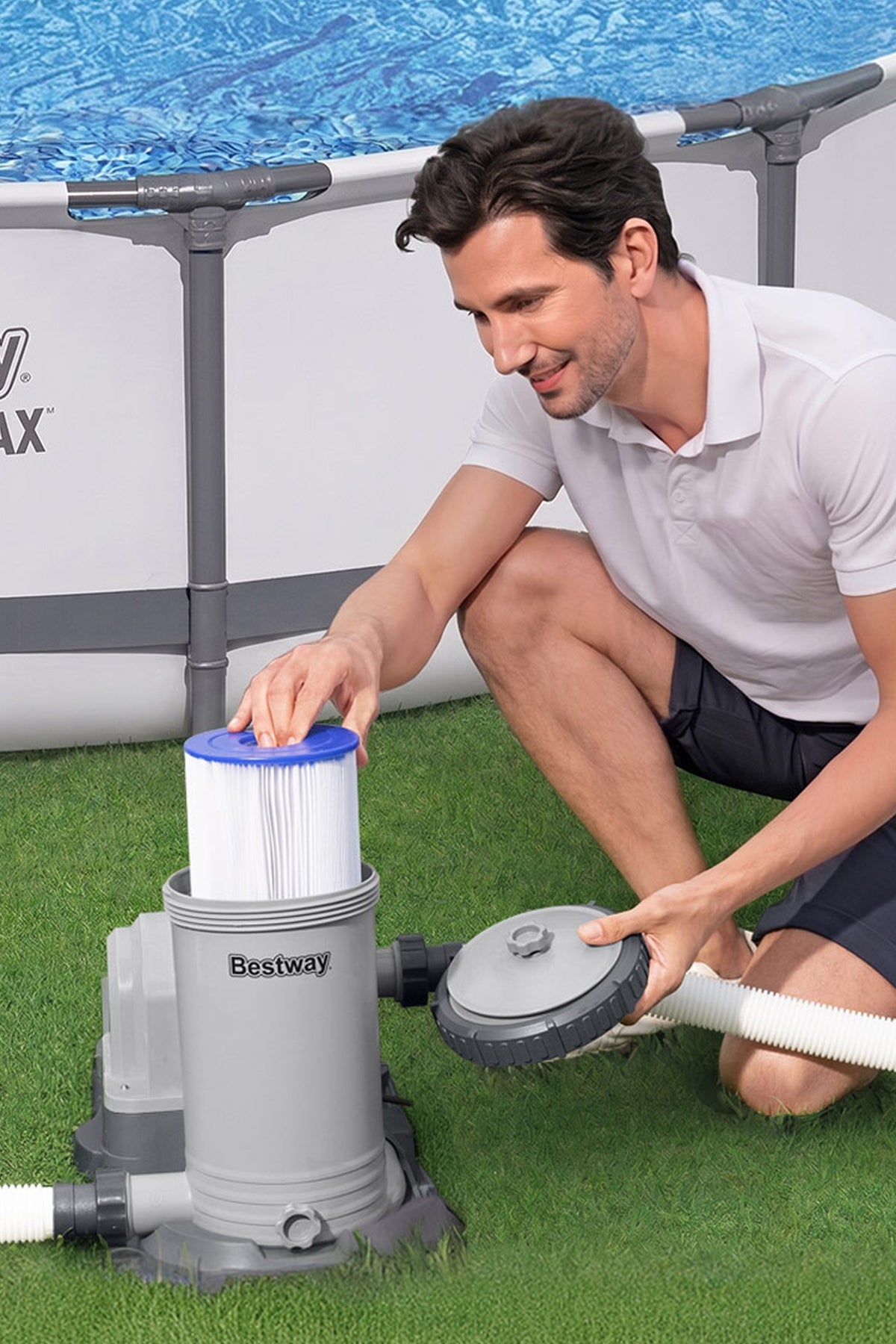 Bomba de filtro Bestway para piscina elevada de 2500 galones