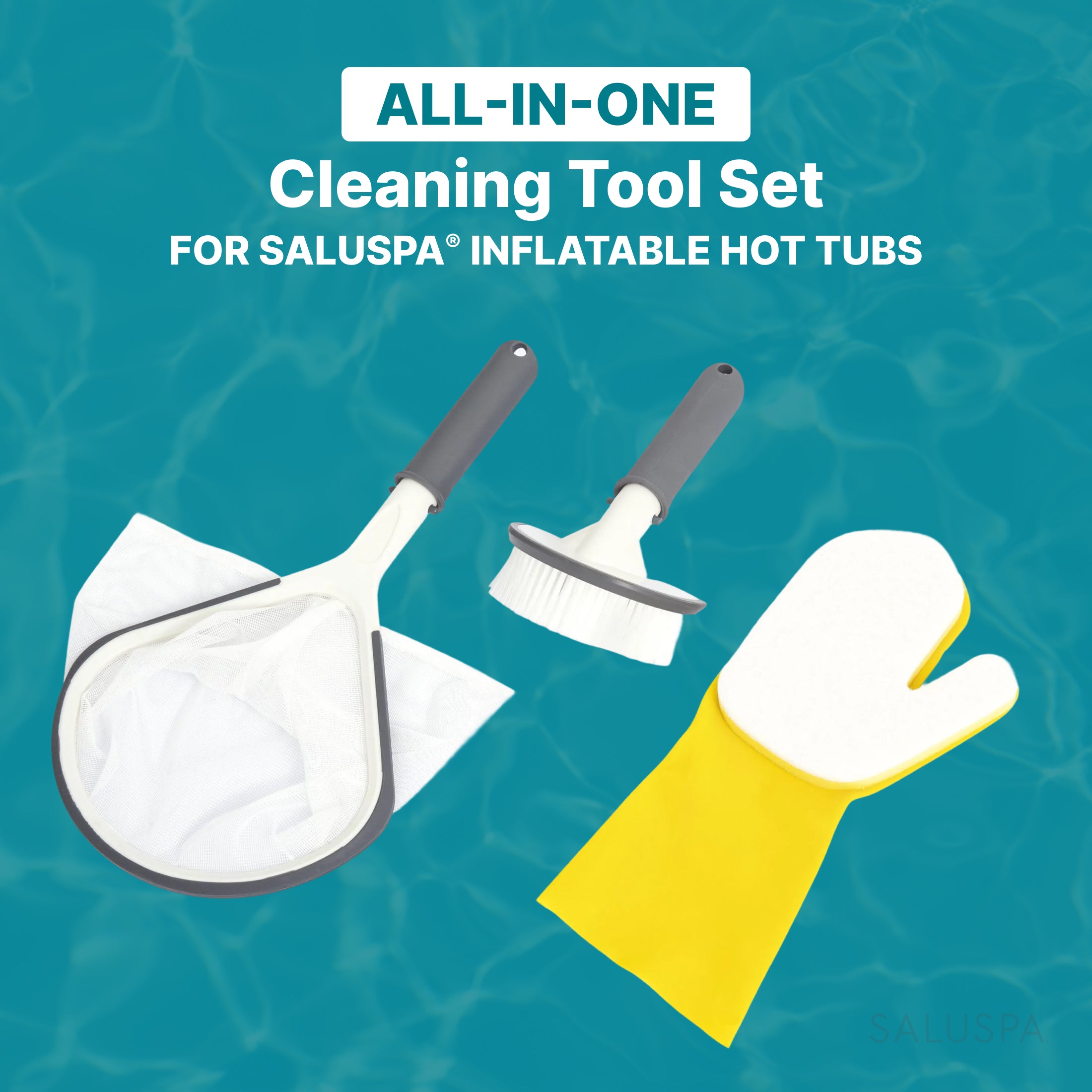 Bestway SaluSpa All in One 3 Piece Cleaning Tool Set for Spa